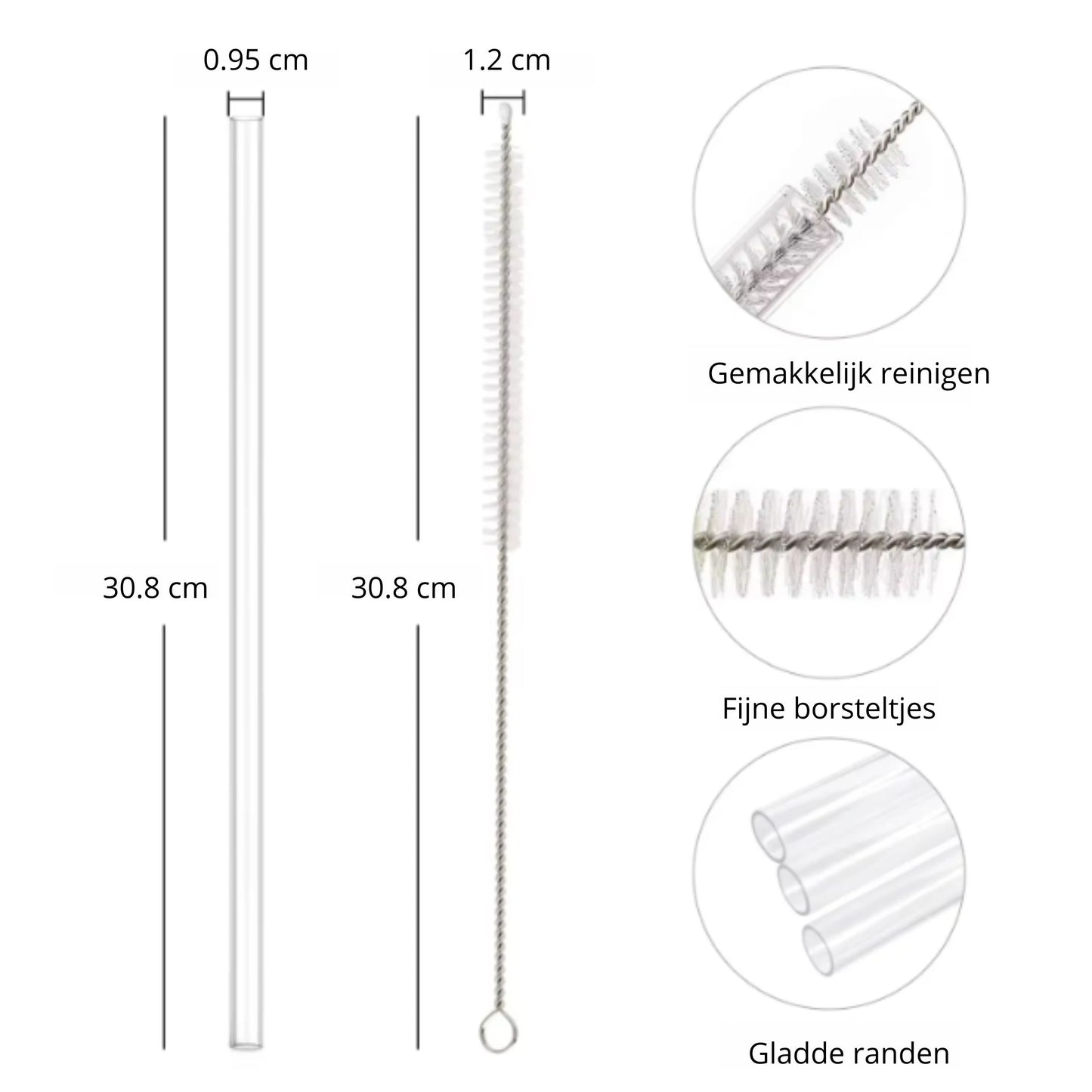 Herbruikbare rietjes met schoonmaakborstel voor Tumbler drinkbeker